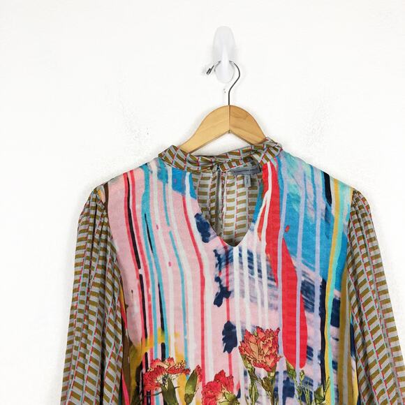 Anthropologie Conditions Apply Retro Peasant Blouse XS Colorful Balloon Sleeve - Picture 4 of 13